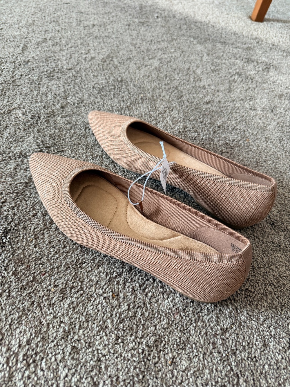 Old Navy Women’s Pointed Toe Soft Knit Ballet Flats in Cocoa Fawn